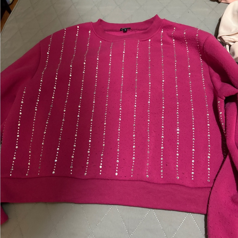 Elegant Fuchsia Sweater with Sequin Accents